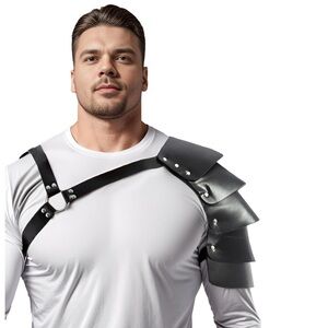 Men's Cross Back Buff Body Vegan Leather Chest Harness Black Hot New